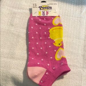 Peeps Pink and Yellow Ankle Socks